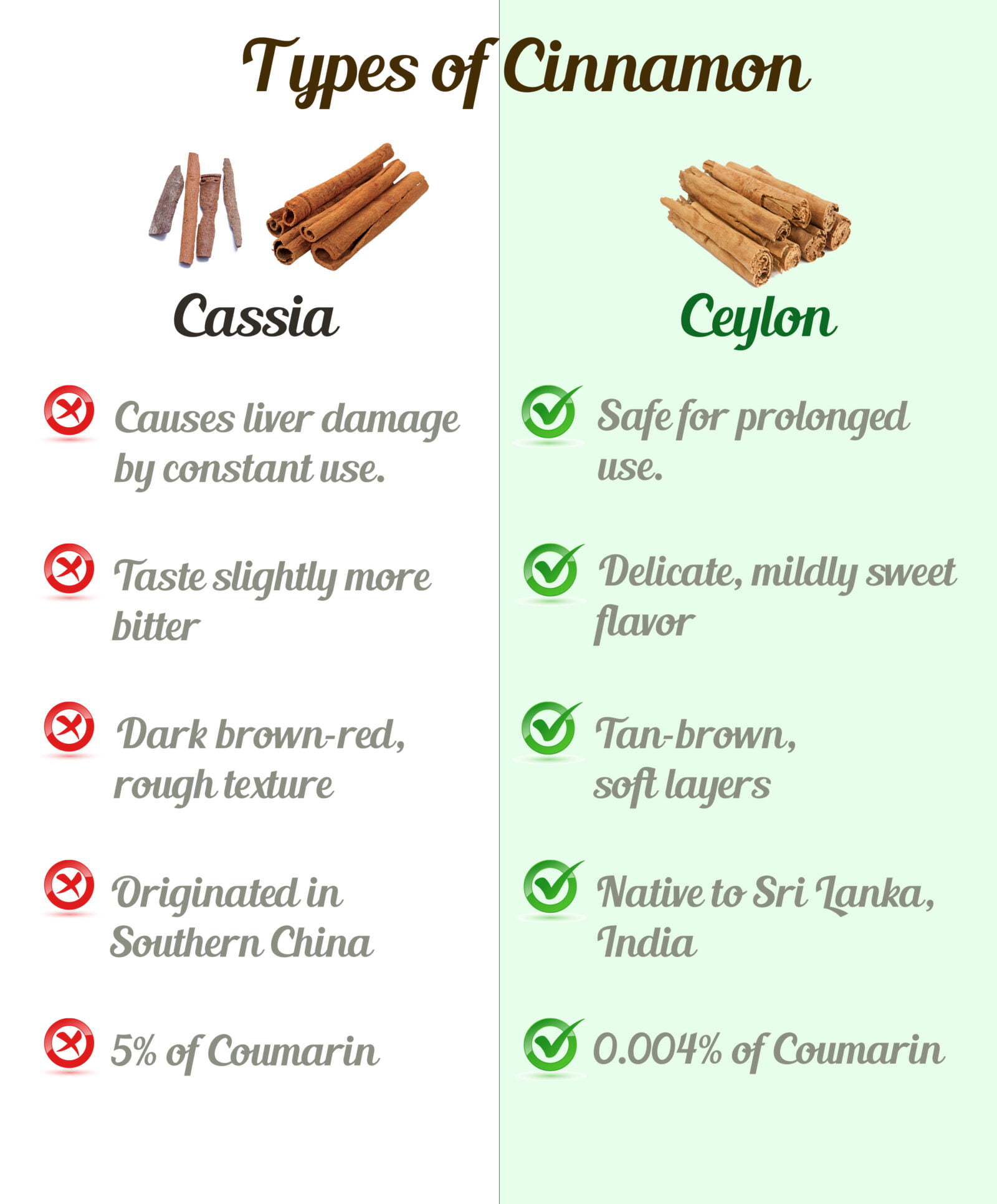 Cassia vs Ceylon Cinnamon